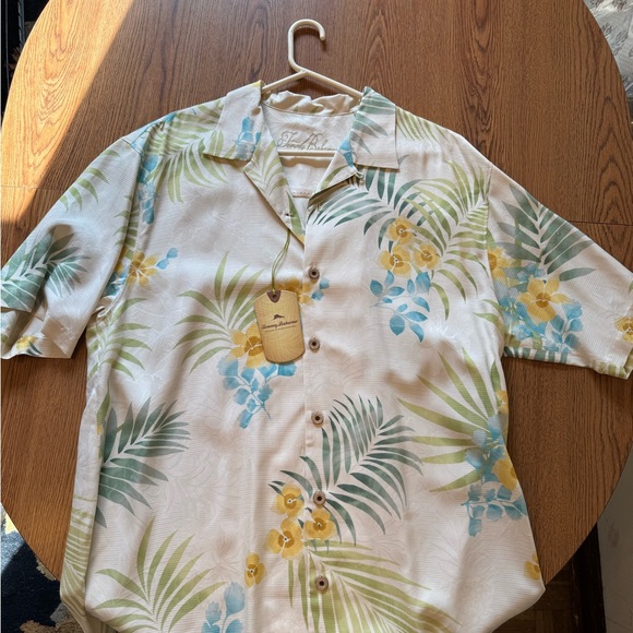 Tommy Bahama Men's Floral Shirt - White, Green, Yellow - Picture 2 of 4